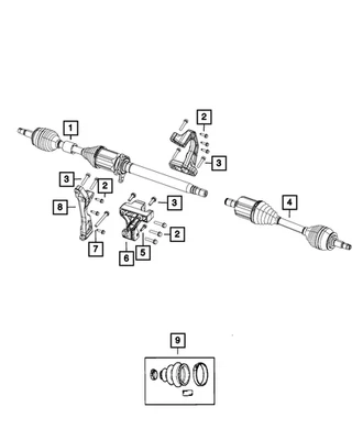 Kit de bota de medio eje Mopar original derecha 68245069AA Foto 1 de 4