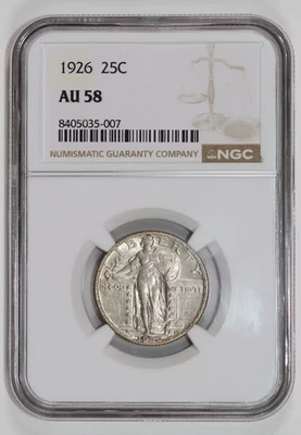 1926 STANDING LIBERTY QUARTER NGC AU58 - Image 1 of 2