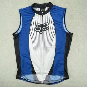 Fox Racing 3/4 Zip Trikot Herren XL Radsport ärmellos atmungsaktiv blau-weiß - Bild 1 von 12