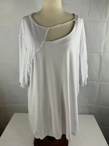 Blusa Camisa Pullover Para Mujer Cato Manga Corta Recortada Talla Grande 18/20W Blanca Usada en Excelente Condición - Imagen 1 de 5