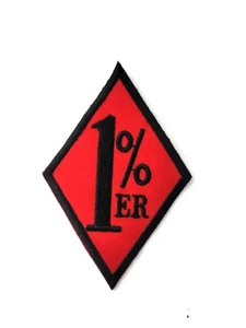 1% ER Diamond Biker Patch - Red & Black Iron On Motorcycle OutLaw Club Patches - Bild 1 von 1