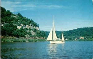Postcard Prairie du Chien Wisconsin Sail Boat On A Lake Vintage UNP - Bild 1 von 2