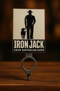 Iron Jack - Beer Tap Handle– Crisp Australian Lager – Metal Barware Collectable - Bild 1 von 11