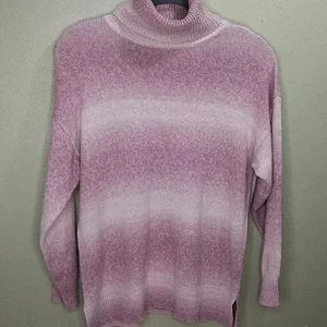 CHAPS Dusty Pink gestreifte Tunika Länge Rollkragen - XXL - Neu mit Etikett - Bild 1 von 8