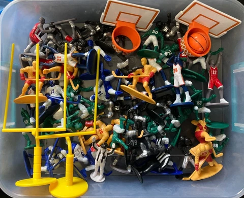 Kaskey Kids Sports Figures Plastic Players Pieces Football Hockey Basketball Cover