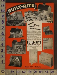 1946 TOY AD BUILT-RITE FIBREBOARD FARM GAS STATION GARAGE WARREN LAYFAYETTE TF39 - Picture 1 of 1