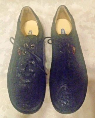 NIB Wolky Fantasy Black Palm Metal Suede Women's Oxfords Sz.38 (6.5-7) MSRP $189 - Image 1 of 4