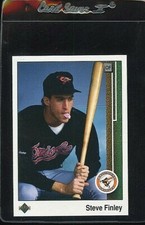1989 UPPER DECK #742 STEVE FINLEY ROOKIE RC BALTIMORE ORIOLES 