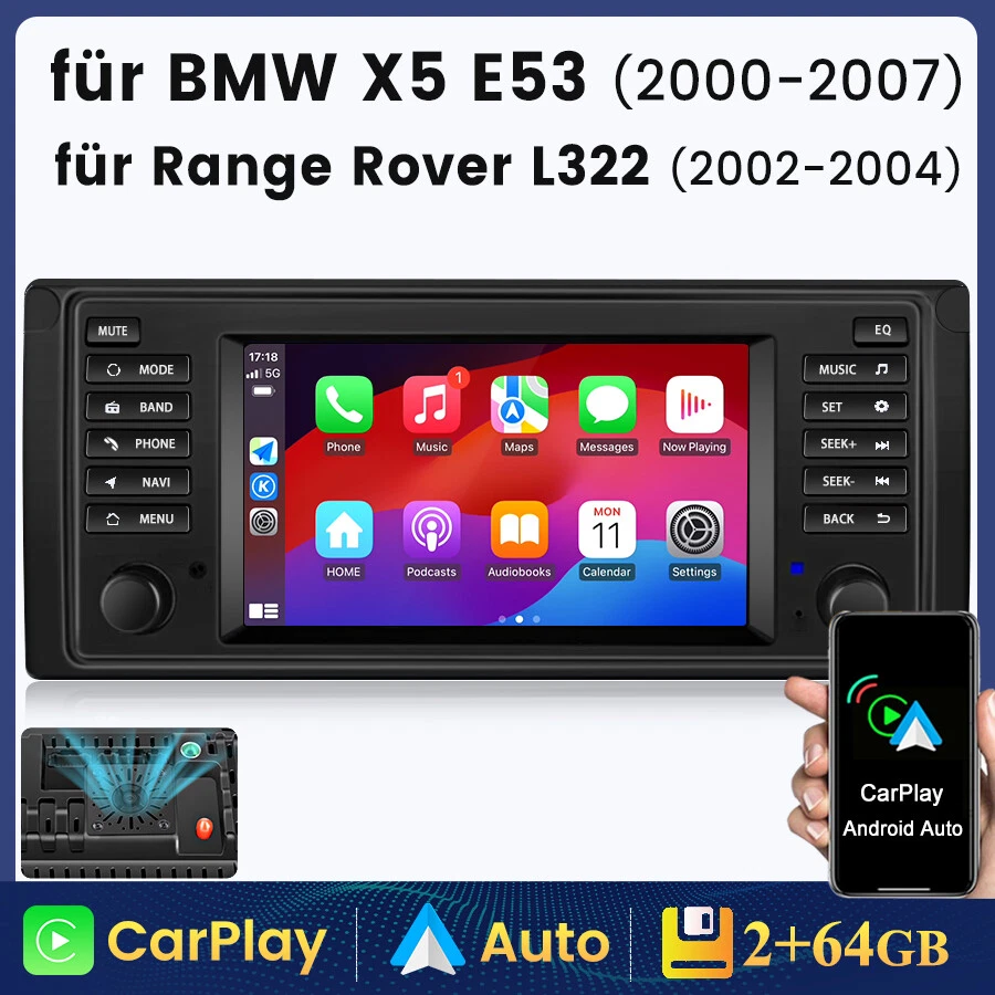JUNSUN 4-Core 7" IPS Android 13.0 Autoradio CARPLAY LTE GPS Navi DSP für BMW E53