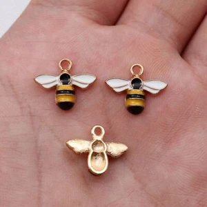 Multicolor 100 Pcs Alloy Enamel Bee Charms Pendant 15x12MM Diy Making C70102 - Picture 1 of 6