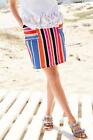 Next Stripe Linen Skirt Pink Orange Blue Black Vibrant Summer Knee Length