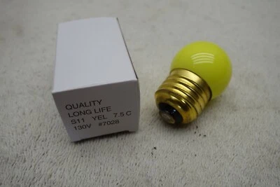 Halco 7028 7.5W S11 130V EL7.5C Yellow Light Bulb E26 Base 25 Count - Image 1 of 2