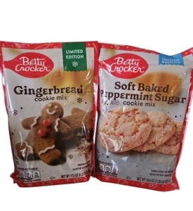 Betty Crocker Peppermint Sugar & Gingerbread Cookie Mix Limited Edition - Picture 1 of 5