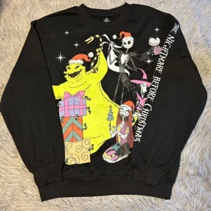 Disney The Nightmare Before Christmas Sweatshirt Women Size XS (0-2) Black Shirt - Picture 1 of 5