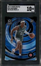 2022 Panini Spectra Asia Black Prizm #163 Jalen Duren RC 1/1 SGC 10