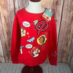  Girls' Disney 100 Matching Family Princess  Fleece Pullover Sweatshirt Med NWT - Picture 1 of 3