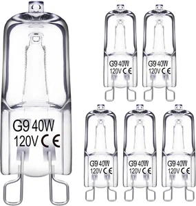 Evastary G9 Halogen Light Bulbs 2 Pin 120V 40W, Dimmable Long Lasting T4 JCD Typ - Picture 1 of 12