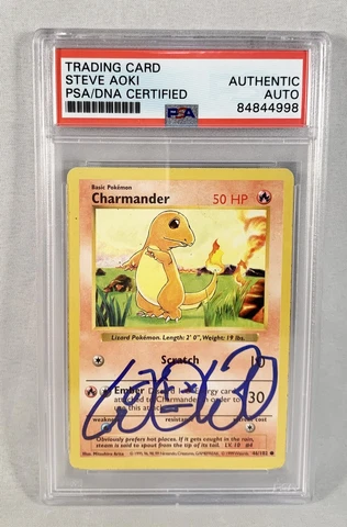 Steve Aoki Signed Pokemon Card Charmander 46/102 1995 PSA/DNA COA Cover