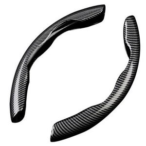 Carbon Fiber Look Universal Car Steering Wheel Booster Cover Non-Slip Accessory - Foto 1 di 6