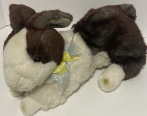 Walmart Bunny Rabbit Plush Stuffed Animal Brown Grey White Yellow Gingham Bow - Picture 1 of 24