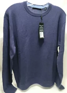 Greyson 100% Cashmere Tomahawk Sweater Raven BLUE GOLF ACTIVE CASUAL TRAVEL - Picture 1 of 6