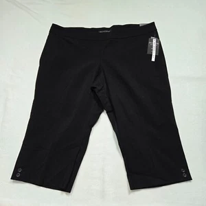 Zac & Rachel Capri Pants Womens 24W Black The Ultimate Fit Cropped Pull On - Picture 1 of 19