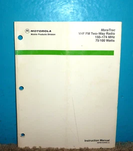 Manual de instrucciones de radio de dos vías Motorola MaraTrac VHF FM fabricante de equipos originales 1990 - Imagen 1 de 2
