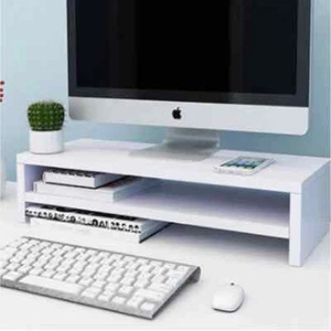 PC Desktop 2 Panel Monitor Screen Increased Shelf Base Riser Keyboard Rack - Picture 1 of 5
