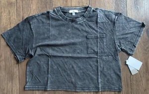 BP Nordstrom Gray Stonewash Crop Tshirt w/ Pocket Size XS NWT 100% Cotton - Picture 1 of 22