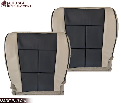 Lincoln Navigator 2007 2008 conductor pasajero parte inferior cuero cubierta de asiento negro-bronceado Foto 1 de 4