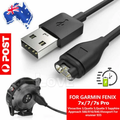 USB Charger Cable For Garmin Fenix 7 6X 5X Pro Vivoactive 4 5 Forerunner 945 45 - image 1 of 4