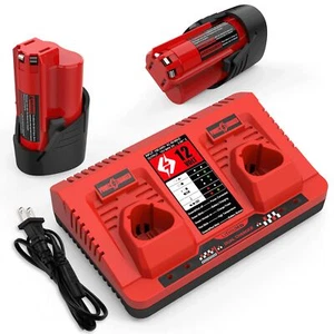 energup 2Pack 12V 3.5Ah Replacement Milwaukee M12 Battery and Charger Kit for... - Picture 1 of 7