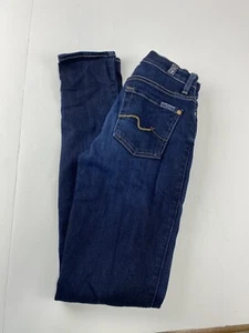 Jeans donna Seven 7 for all Mankind taglia 24 vita media Roxanne skinny lavaggio scuro - Foto 1 di 10