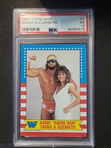 1987 Topps WWF Wrestling Card #7 Macho Man Randy Savage Graded PSA 5 EX RARE