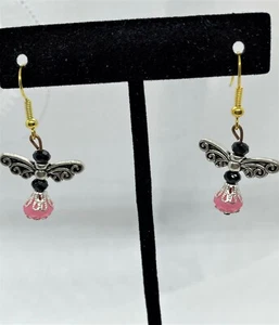 Handmade Abstract Angel Bead Drop Earrings. D12 - Picture 1 of 4