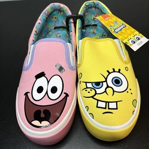 SpongeBob Squarepants & Patrick Slip On Canvas Sneaker Shoes Size 6.5 New - Picture 1 of 6
