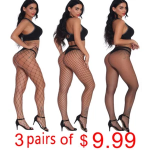 3 pairs Lady's Lace Mesh Stay Up Thigh-High Stockings Woman Pantyhose Socks - Picture 1 of 51