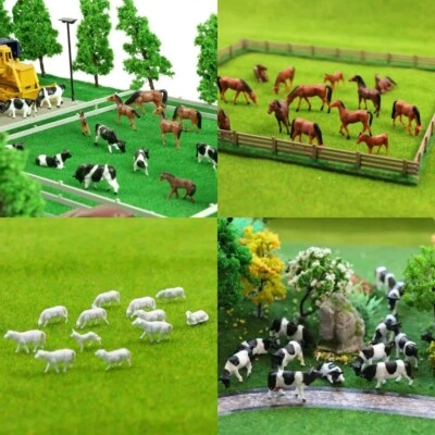 H0 Tiere Pferde Kühe Schafe Bauernhof Figuren je 10 Stück 3 Sets zur Auswahl - Bild 1 von 4