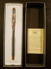 VINTAGE CROSS CHROME WITH GOLD PEN IN BOX ~ Smooth 