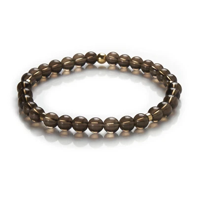 Rauchquarz Armband - Quarz Edelsteinarmband 6.5mm Stretch - Perlenarmband D164 - Bild 1 von 4