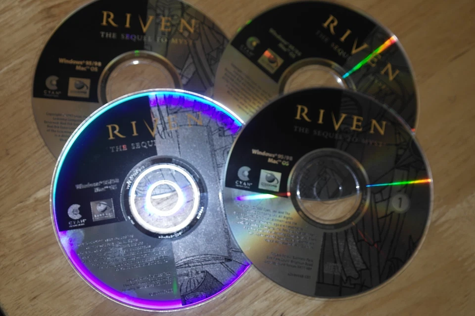 RIVEN The Sequel to Myst 1997 Vintage PC CD-ROM 4 discs - Image 1 of 1
