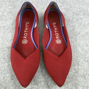 Ballerine Rothy's The Point rosse in maglia tinta unita donna taglia 7 elasticizzate leggere - Foto 1 di 11