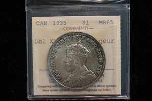 1935 Canada. ($1) One Dollar. Dbl XXV and Voyageur ICCS Graded MS-65 - Foto 1 di 3