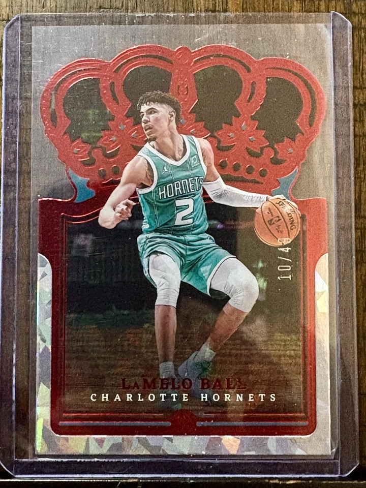 2021 PANINI CROWN ROYALE LAMELO BALL ASIA RED CRYSTAL ROOKIE RC /49 RARE DIECUT - Image 1 of 2