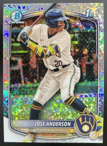 2025 Bowman Chrome Jose Anderson 1st Mini Diamond Refractor SP Brewers - Picture 1 of 2