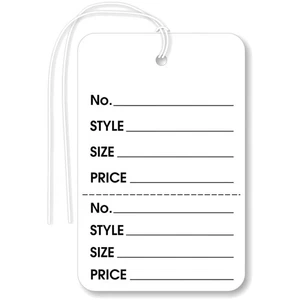 Elegant 2.875 x 1.75 Inch Perforated Tags with Pre-Attached Strings, 1000 Count - Picture 1 of 7