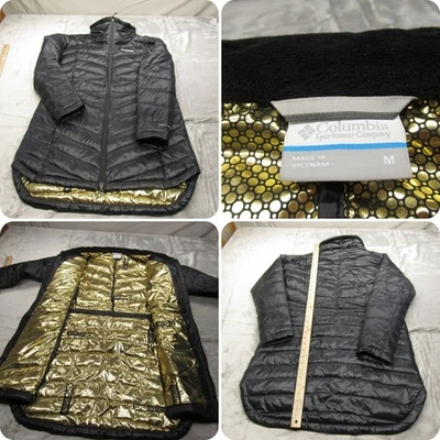 Columbia Jacket Womens Medium Dark Navy Gold Omni Heat Insulated Quilted Puffer - Image 1 of 4