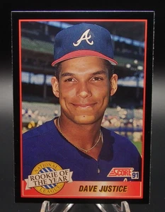 1991 Score National League Rookie of the Year #880 Dave Justice NM - Picture 1 of 2