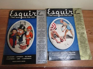1936 MARCH & DECEMBER 2 ESQUIRE MAGAZINES - NICE ILLUSTRATIONS, - Imagen 1 de 5
