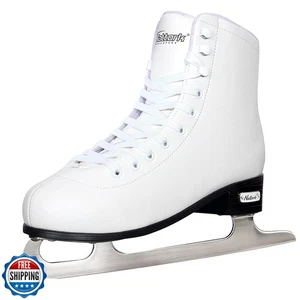 Nattork White Figure Skates Excellence Stainless Steel Blades Ice - Picture 1 of 5